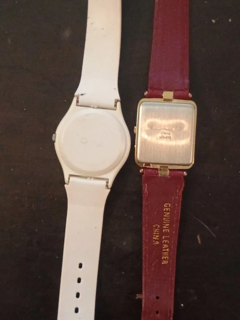 White and Orange Digital Watch